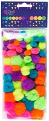 Pompony akrylowe neon 78szt mix - Dalprint dpCraft