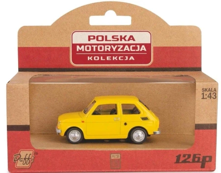 Kolekcja PRL Fiat 126p żółty - Daffi