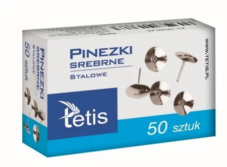 Pinezki srebrne 50szt GP090-AS - Tetis