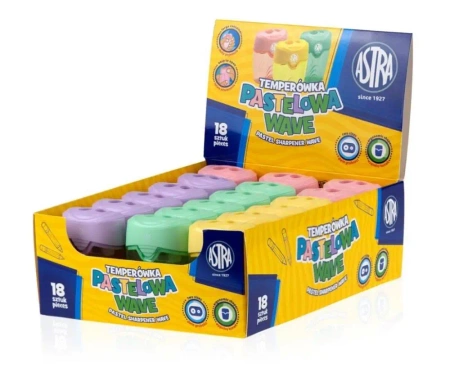 Temperówka z dwoma otworami Wave pastel (18szt) - ASTRA papiernicze