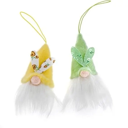 Zawieszki gnomy 8cm 2szt zółte i zielone - Dalprint dpCraft