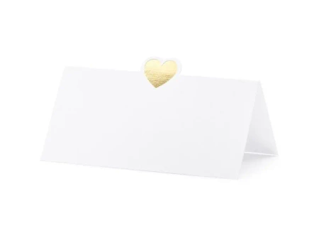 Wizytówki na stół Serce różowe złoto 10x5cm 10szt - PartyDeco