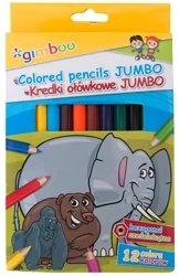Kredki ołówkowe Jumbo sześciokątne 12szt - Gimboo