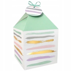 Pudełko na prezenty 11x11 pastelowo-złote 4szt