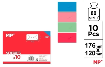 Koperta 120x176mm jednokolorowa mix 10szt - MP Main Paper