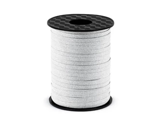 Wstążka plastikowa srebrny 5mm/225m - PartyDeco