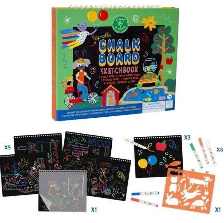 Szkicownik z kredowymi pisakami Zwierzaki - Floss & Rock