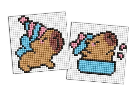 Diamentowa mozaika Kids - Kapibara świętuje 9x9cm - Ideyka