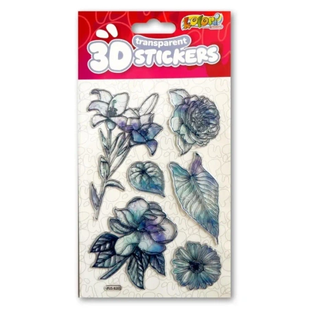 Naklejki 3D Transparent Lue Flowers - Penmate