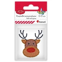 Kryształki samoprzylepne głowa renifera 51x57mm - Titanum