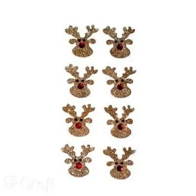 Naklejki brokatowe 3D renifery 8szt - Dalprint dpCraft