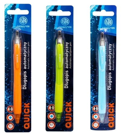 Długopis automatyczny Quick 0,7mm mix ASTRA - ASTRA papiernicze