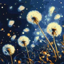 Malowanie po numerach - Fruwające mlecze 40x40cm - Ideyka