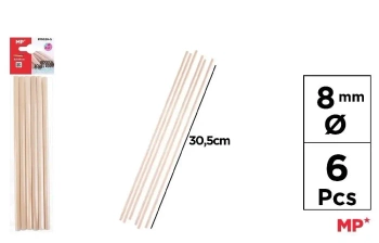 Patyczki drewniane kreatywne-okrągłe 6szt - MP Main Paper