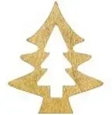 Choinki drewniane złote 6x5cm 2szt - Titanum