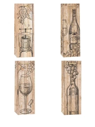 Torebka ozdobna na butelkę 12x36x9cm mix ROZETTE
