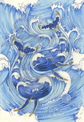 Karnet A134 B6 + koperta Wieloryby - DM Collection