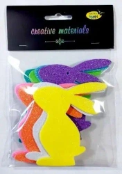 Zajaczki z pianki brokatowej 10cm 8szt mix - Galeria Hobby