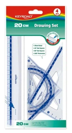 Zestaw geometryczny transparentny 4el - Keyroad
