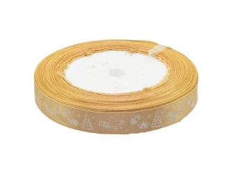 Wstążka satynowa z motywem świątecznym 12mmx22m - Brewis