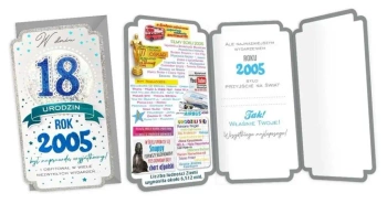 Karnet. Urodziny 18 (cyfry, roczniki) 2023 PM-280 - Passion Cards