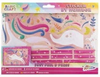 Naklejanie po numerach 26x21cm Jednorożec - Grafix