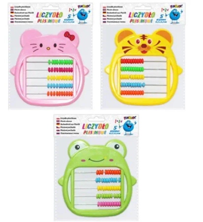 Liczydło plastikowe 5-rzędowe zwierzak Fun&Joy mix - Titanum