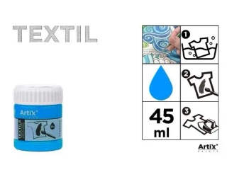 Farba do tkanin błękitna 45ml (6szt) - Artix