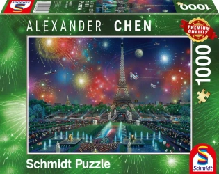 Puzzle 1000 PQ Fajerwerki nad Wieżą Eiffla A. Chen 108674 - Schmidt Puzzle