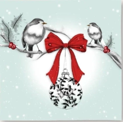 Karnet Swarovski kwadrat CL0801_BL Święta Ptaszki - Clear Creations