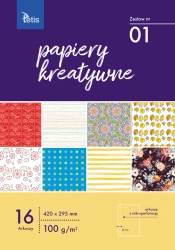 Papiery kreatywne zestaw 1 100g/m2 16 ark. - Tetis
