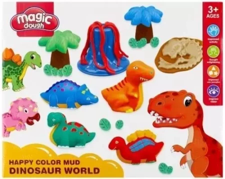 Masa plastyczna z akcesoriami Dino - Mega Creative