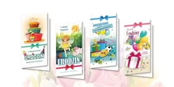 Karnet DL De Lux. Złocony Urodziny MIX (10szt.) - praca zbiorowa