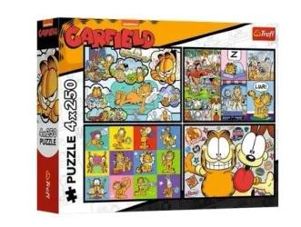 Puzzle 4x250 Garfield nie lubi poniedziałków TREFL
