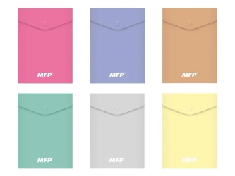 Teczka kopertowa na zatrzask A6 PP pastel mix - MFP