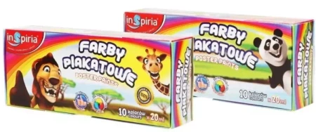 Farby plakatowe 10 kolorów 20ml - InSpiria