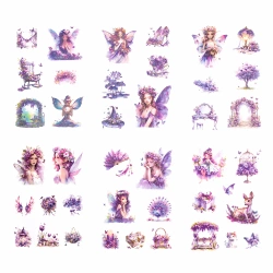 Naklejki połyskujące PET - Wróżki amethyst 6ark - Dalprint