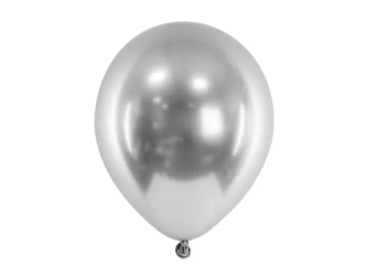 Balony Glossy srebrne 46cm 5szt - PartyDeco