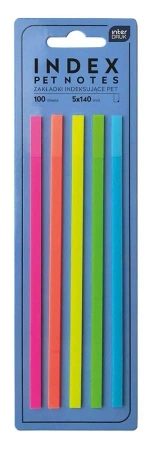 Zakładki indeksujące paski 140mm Pet neon 100szt - INTERDRUK