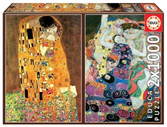 Puzzle 2x1000 Pocałunek Dziewica Gustav Klimt 109911 - Educa