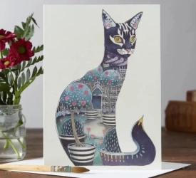 Karnet A061 B6 + koperta Niebieski kot - DM Collection