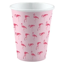 Kubki papierowe flamingi 250ml 8szt - Amscan