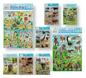 Naklejki laser zwierzęta 20x25mm MIX - Penword