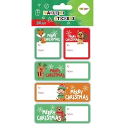 Naklejki Xmas animals tag 10x20cm HAPPY COLOR - GDD