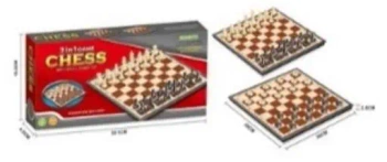 Szachy 2w1 magnetyczne 30x30x2,5cm - Madej