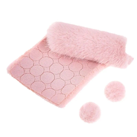Futerkowe pompony na taśmie jasny róż 3cm 50szt - Dalprint