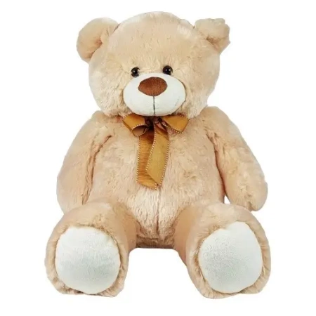 Maskotka Miś pluszowy z kokardką 70 cm beżowy - Madej