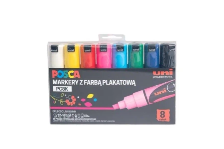 Markery plakatowe PC-8K 8 kolorów POSCA UNI - Uni Mitsubishi Pencil