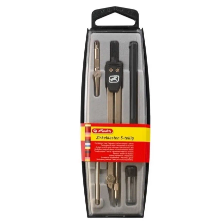 Cyrkiel szkolny 5 części czarny - HERLITZ