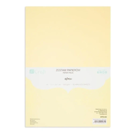 Zestaw papierów A4 20 arkuszy Ecru 220g - Dalprint